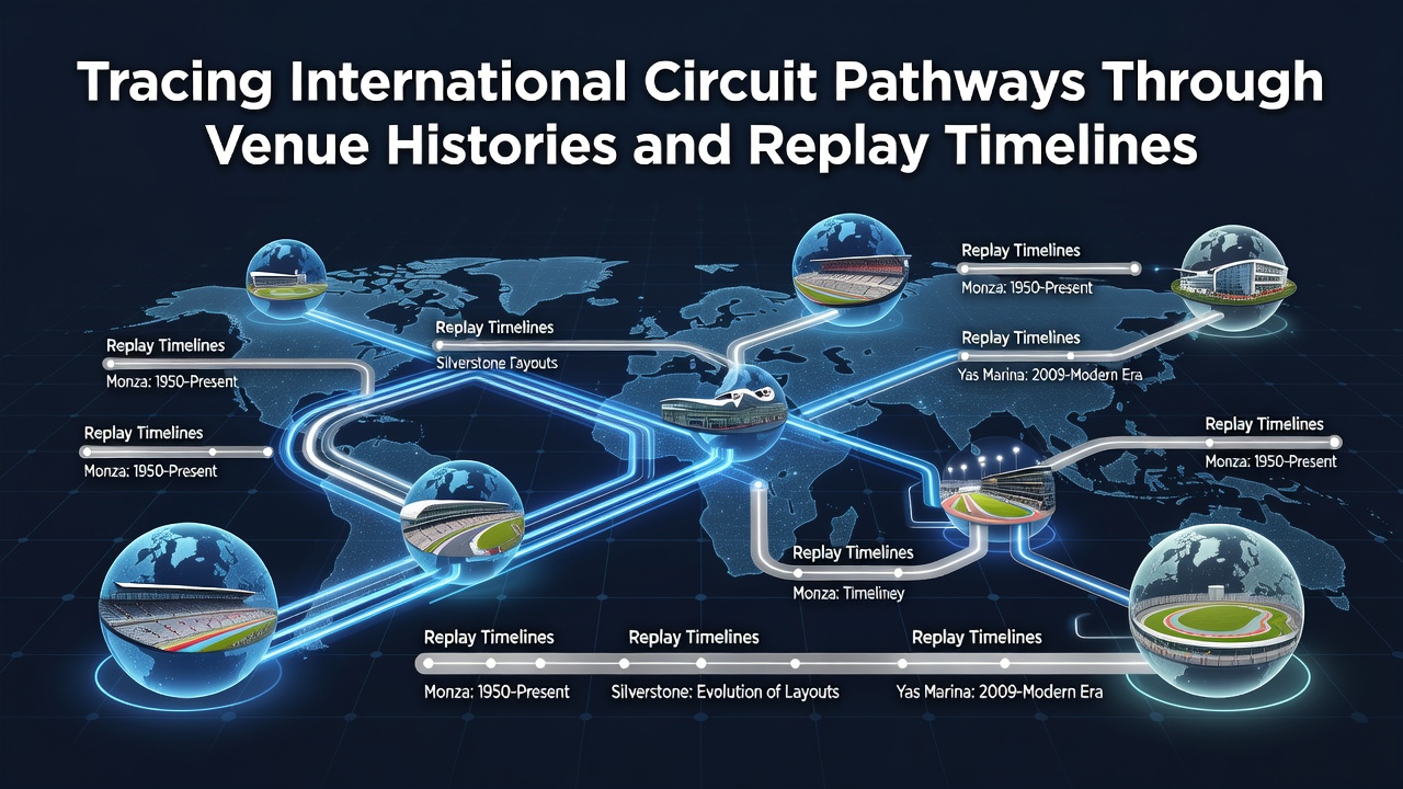 Darstellung internationaler Poker-Circuit-Pfade mit Venue-Daten und Replay-Timelines